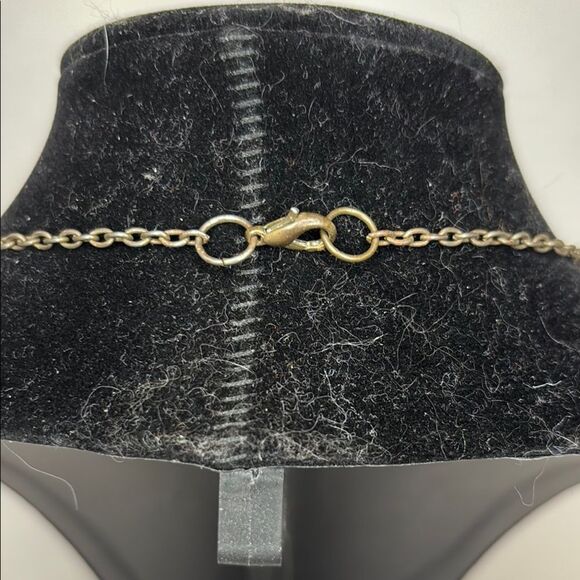 Vintage Inspired Brass Key Pendant with Ballet Slippers Necklace 22” - Picture 5 of 5